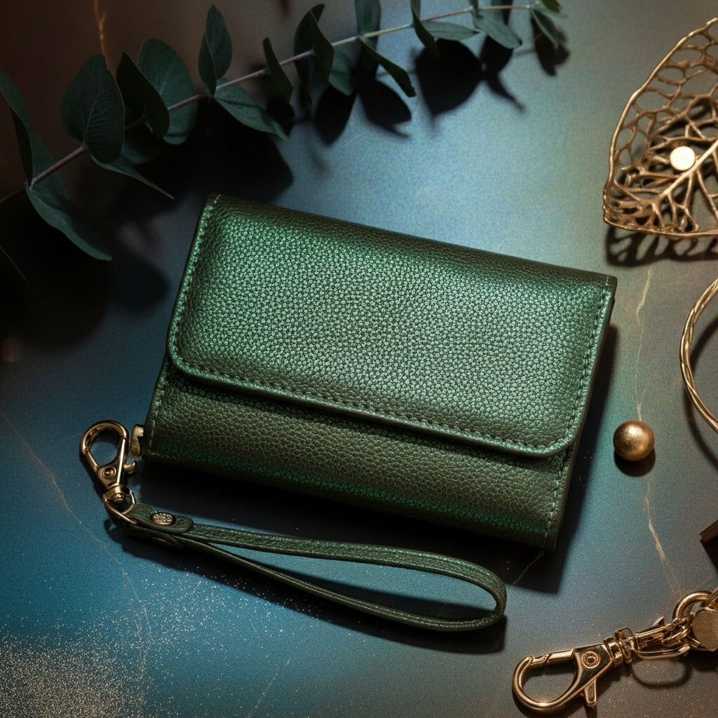 olive genuine leather wallet