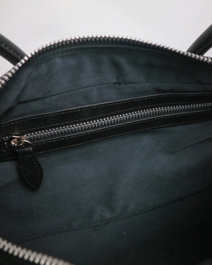 Zipper closure detail of Cila genuine leather handbag – premium suede lining interior