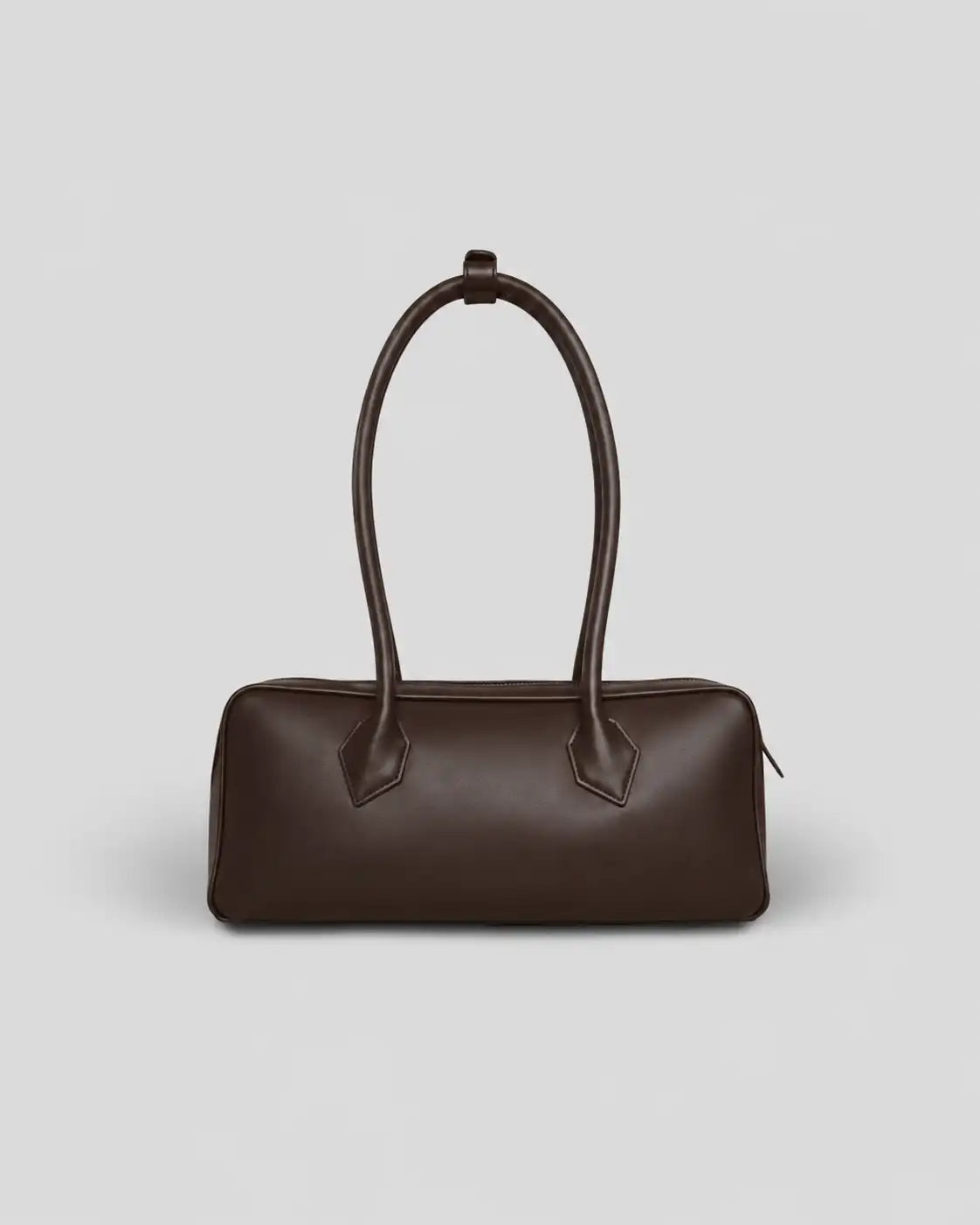 Brown handbag on a light gray background