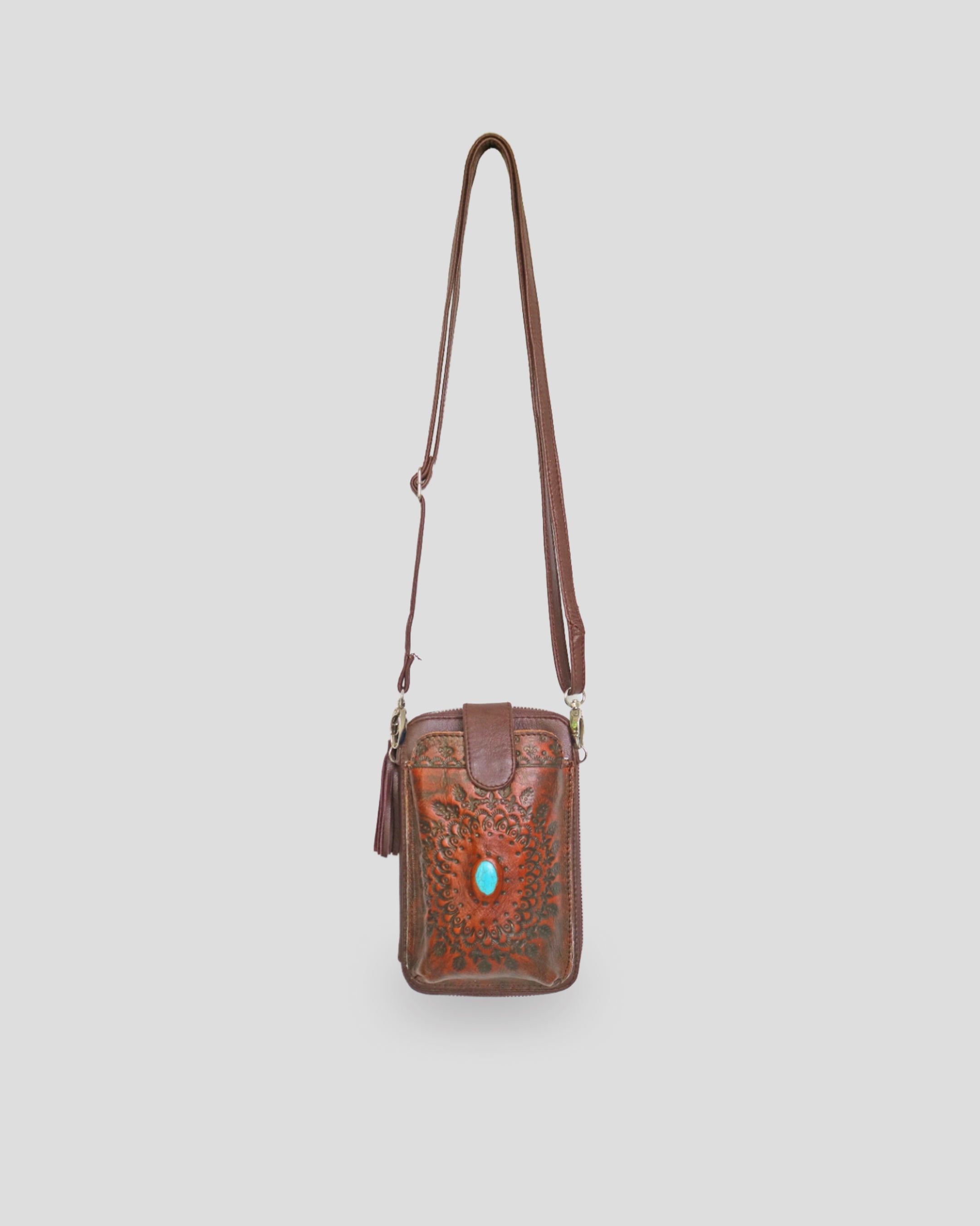 Carving Phone bag by Nam Leather Bali