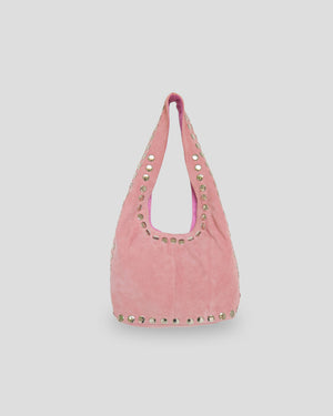 Authentic Bali leather bags in pink- premium Indonesian cow suede hobo bag