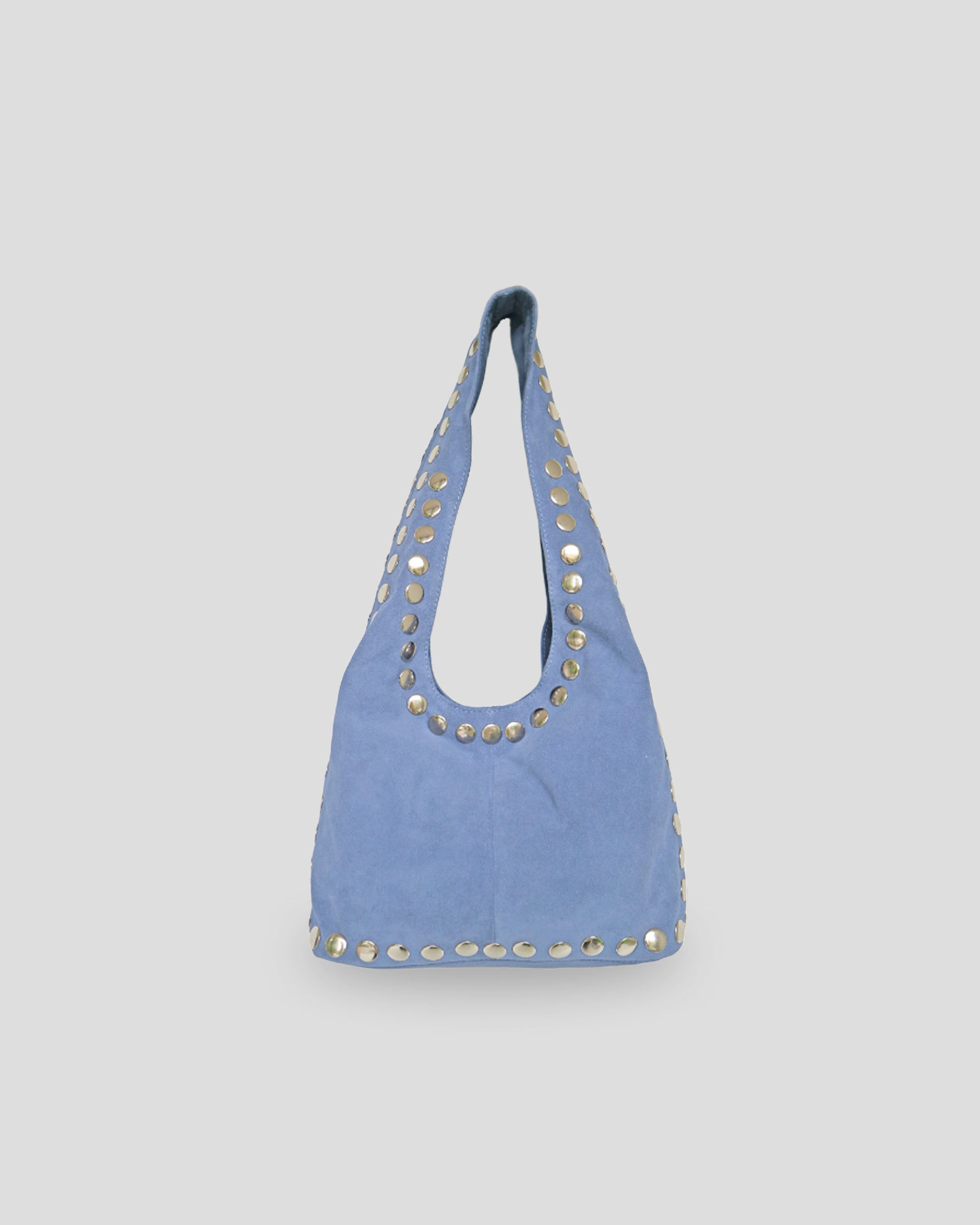 Authentic Bali leather bags in blues - premium Indonesian cow suede hobo bag
