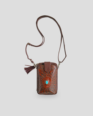 Carving Phone bag by Nam Leather Bali