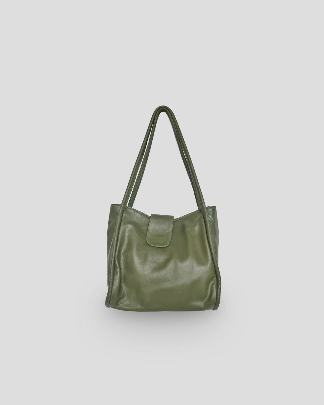 olive leather totebag