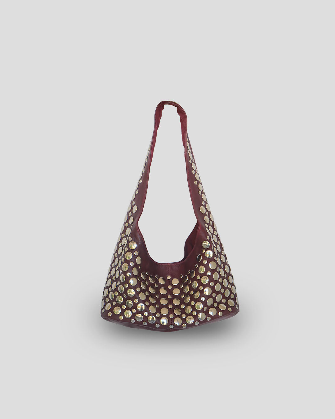 Medium Moon Kling iconic genuine goat leather shoulder bag with silver studs