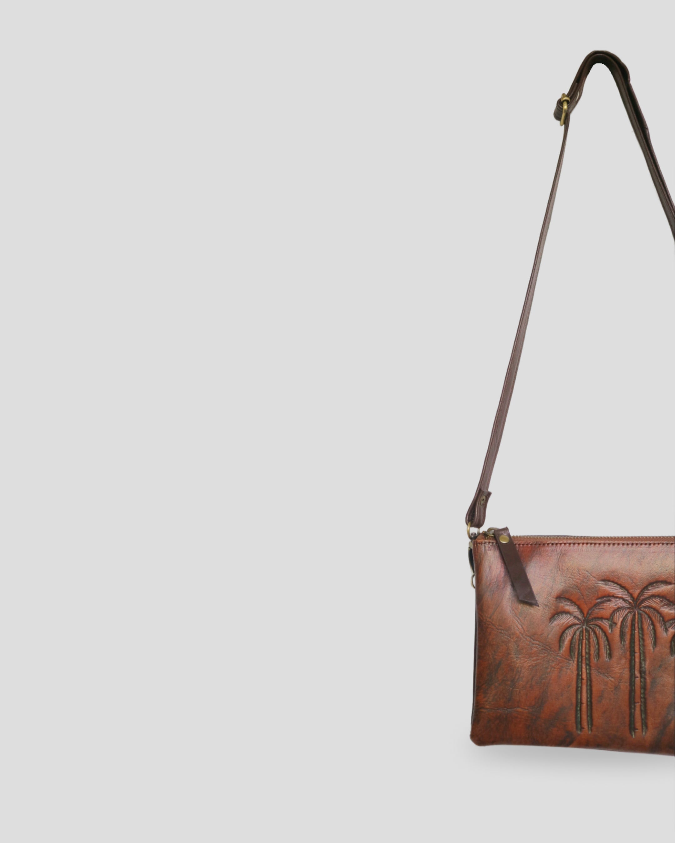 Cococnut Trees sling bag by Nam Leather Bali