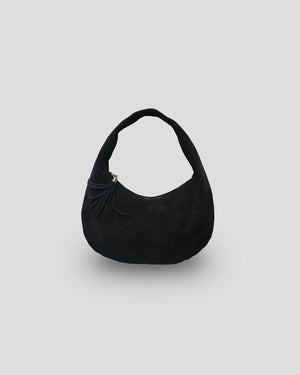 Nam Leather luxury suede bag, elegant small shoulder bag with black color