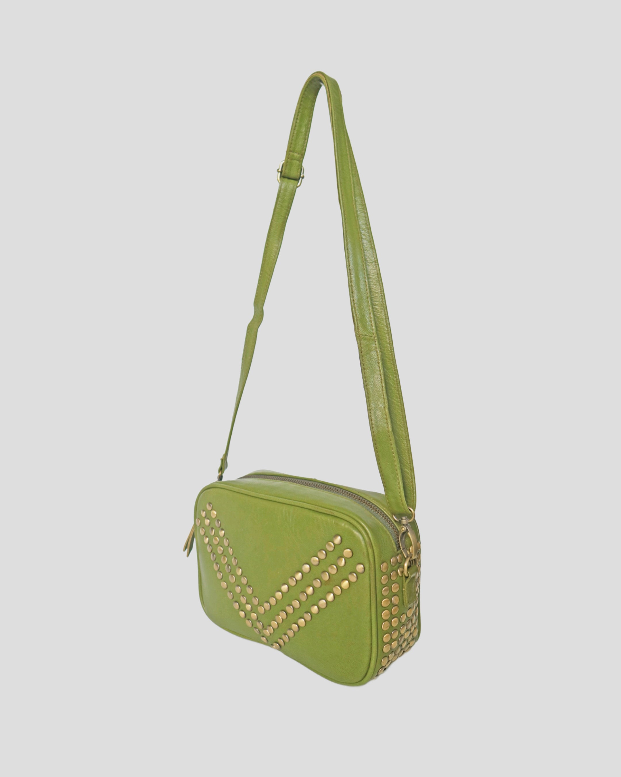 Early stud sling bag by Nam Leather Bali