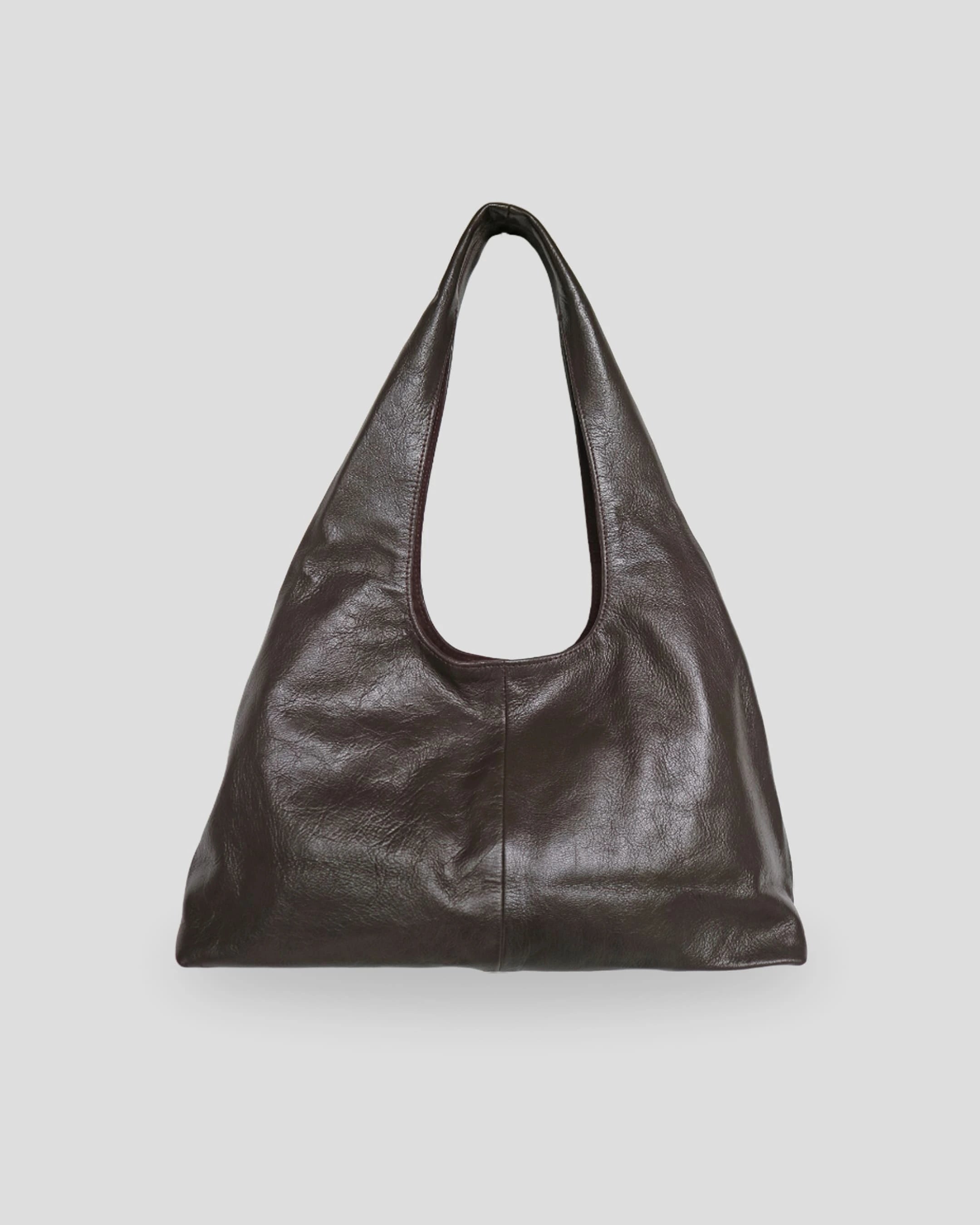 Brown leather shoulder bag for women in new zealand