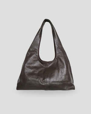 Brown leather shoulder bag for women in new zealand
