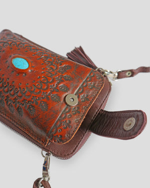Carving Phone bag   by Nam Leather Bali