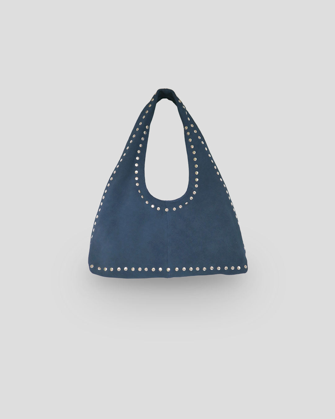 Blue handbag with studded details 